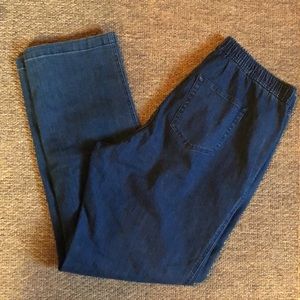 AVENUE size 18/20 TALL 35” Inseam Stretch Straight Leg Elastic Waist PullOn NEW